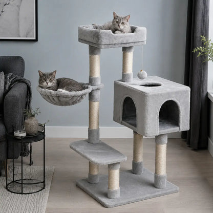 Neko Koya – Arbre à chat compact 100 cm dans un intérieur coordonné avec chats