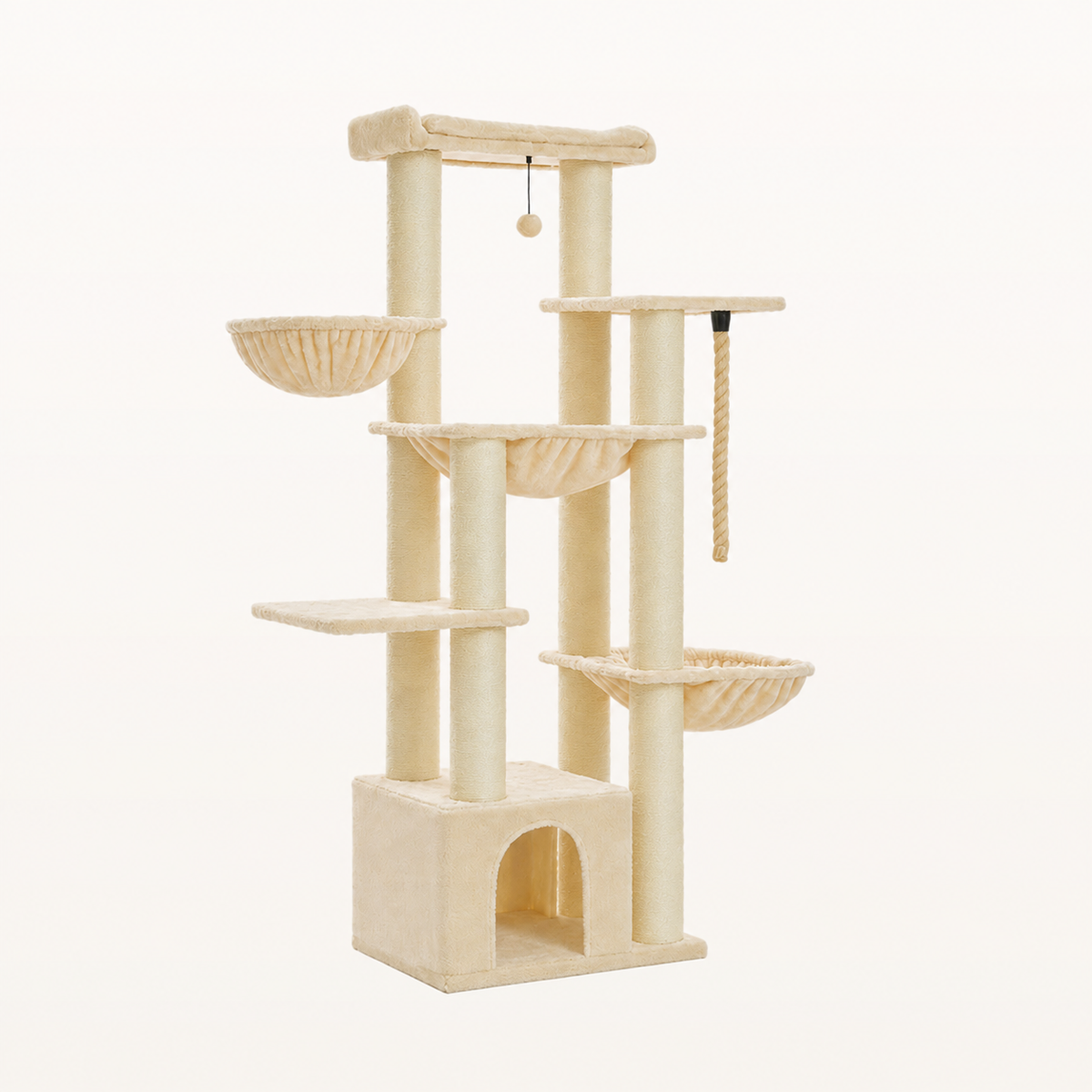 Neko Kuma – Arbre à chat XXL 170 cm — Beige — vue harmonisée
