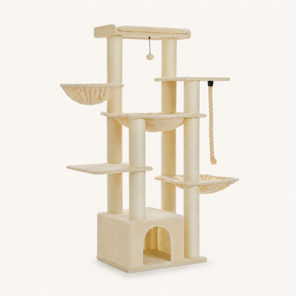 Neko Kuma – Arbre à chat XXL 170 cm pour grands chats – Beige – photo principale