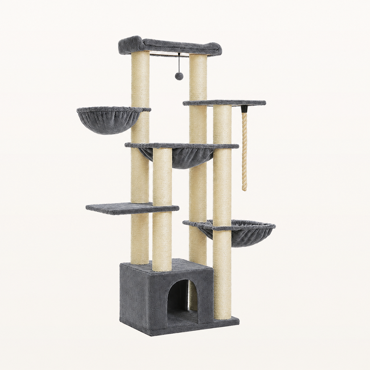 Neko Kuma – Arbre à chat XXL 170 cm — Gris — vue harmonisée