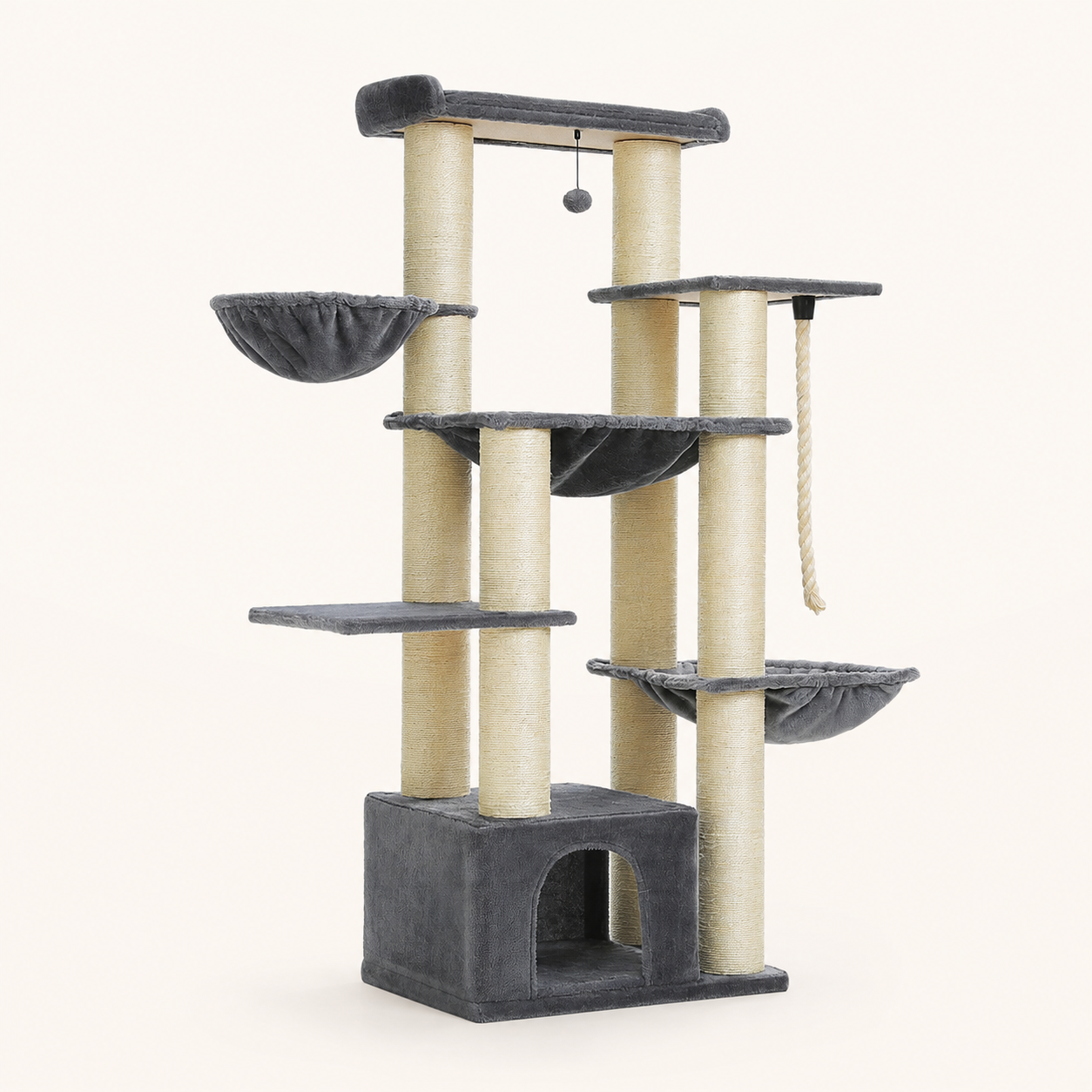 Neko Kuma – Arbre à chat XXL 170 cm pour grands chats – Gris – photo principale