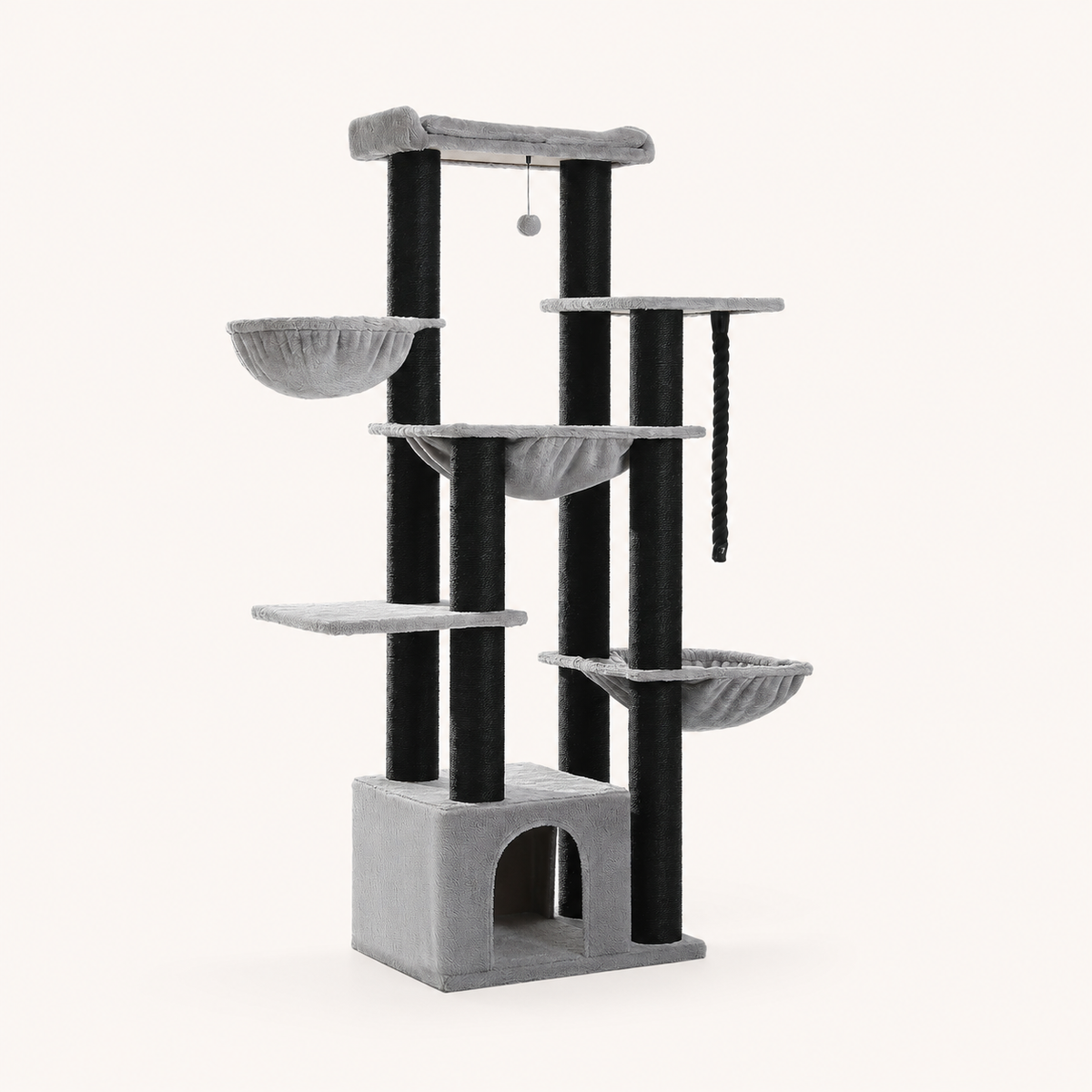 Neko Kuma – Arbre à chat XXL 170 cm pour grands chats – Noir – photo principale
