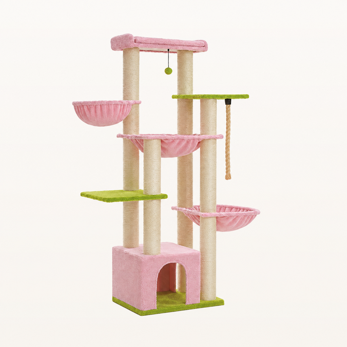 Neko Kuma – Arbre à chat XXL 170 cm — Rose — vue harmonisée
