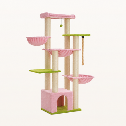 Neko Kuma – Arbre à chat XXL 170 cm — Rose — vue harmonisée