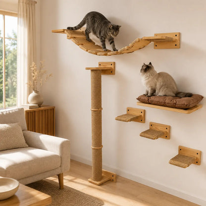 Neko Kumo – Parcours mural modulable pour chat dans un intérieur avec chats