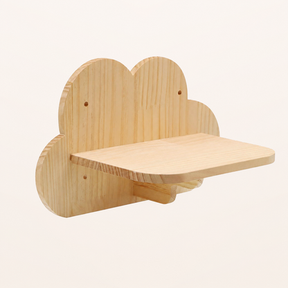 Neko Kumo – Plateforme nuage en bois sur fond beige, sans dimensions