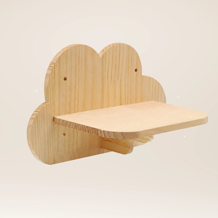 Neko Kumo – Plateforme nuage en bois sur fond beige, sans dimensions
