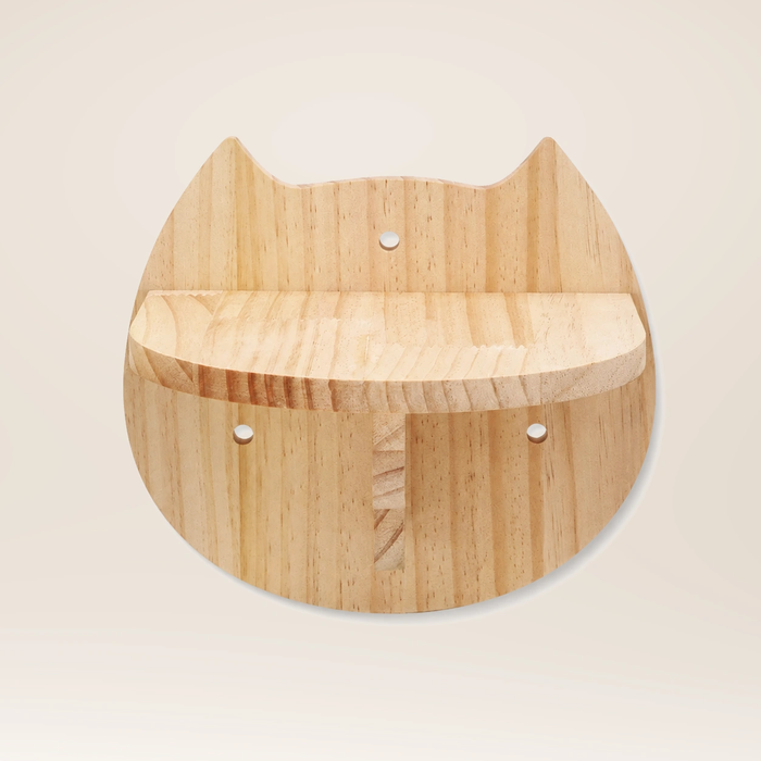 Neko Kumo – Plateforme tête de chat sur fond beige, sans dimensions