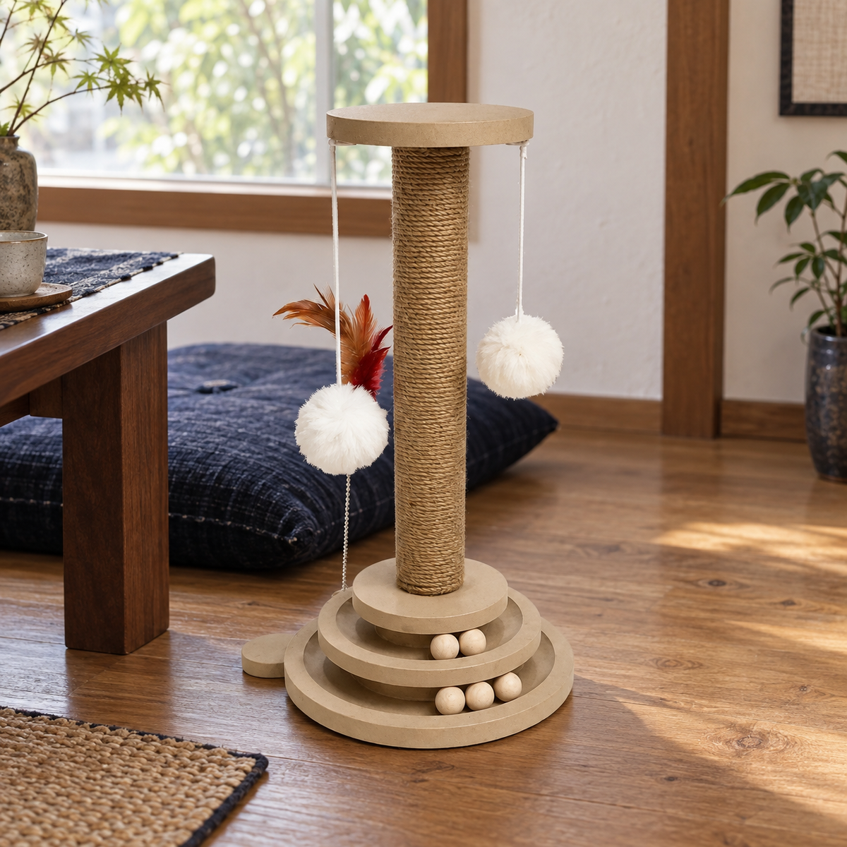 Neko Kuru — configuration photographiée mise en situation dans un intérieur d’inspiration japonaise