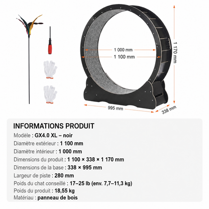 Dimensions Neko Kuruma 110 cm noir en français