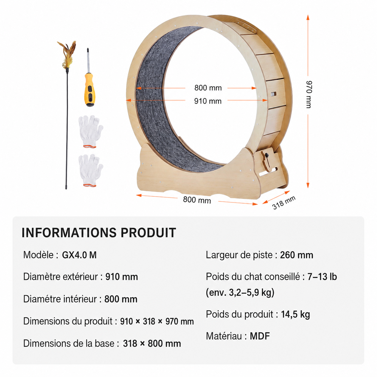 Dimensions Neko Kuruma 91 cm en français