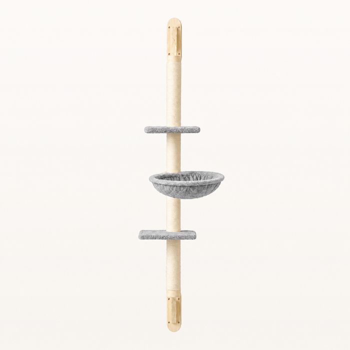Neko Mado – Arbre à chat mural 142,5 cm — Gris — vue harmonisée