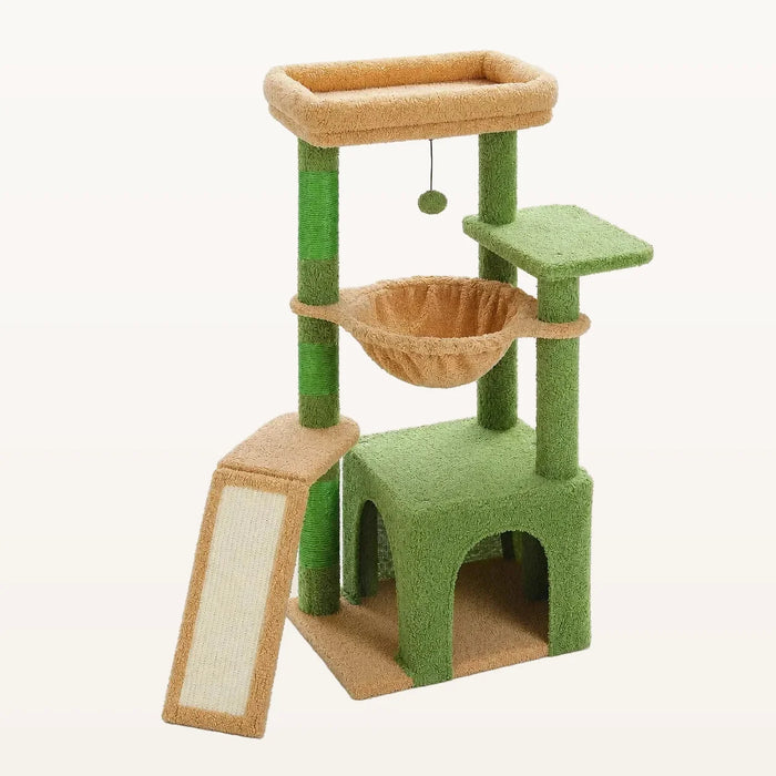 Neko Momo – Arbre à chat compact avec niche et hamac