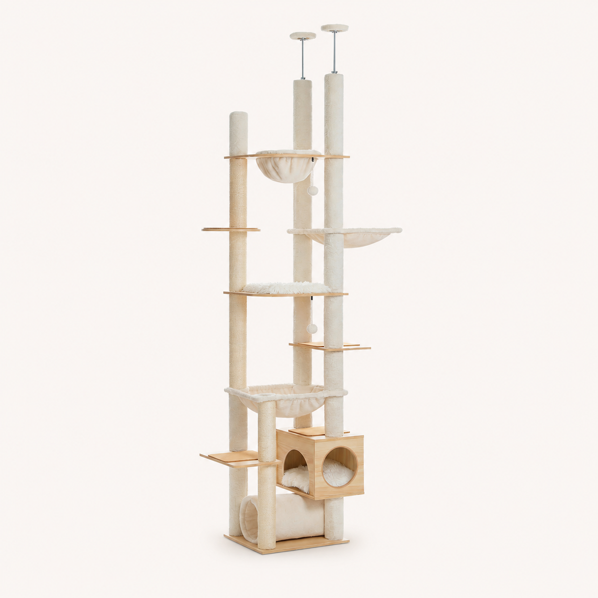 Neko Mori – Modèle B Beige – variante sur fond beige sans chat