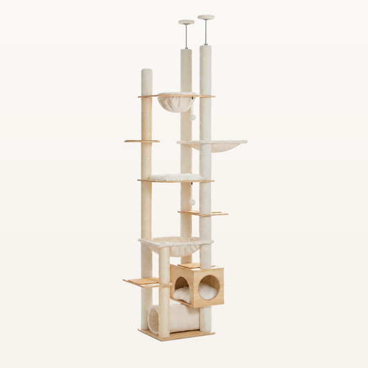 Neko Mori – Modèle B Beige – variante sur fond beige sans chat