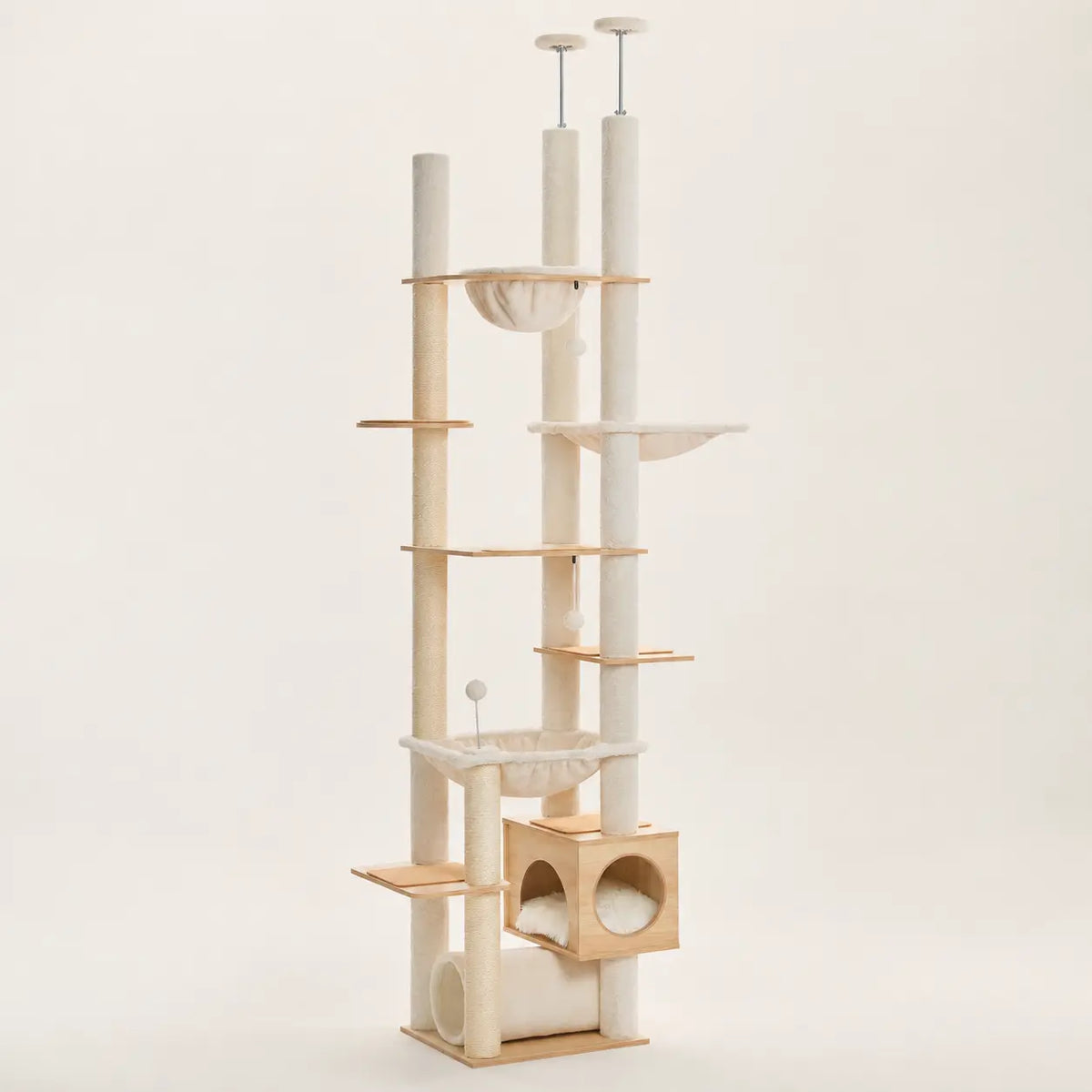 Neko Mori – Arbre à chat en bois du sol au plafond