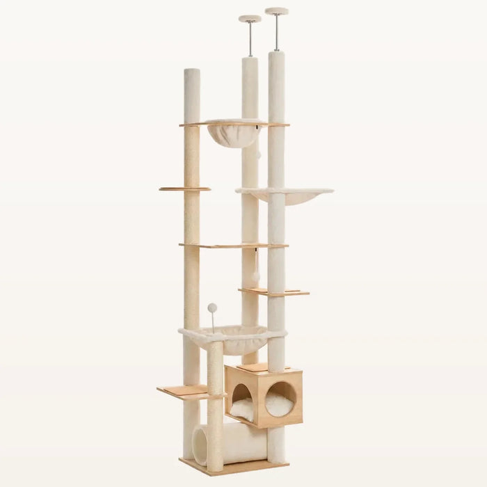 Neko Mori – Arbre à chat en bois du sol au plafond