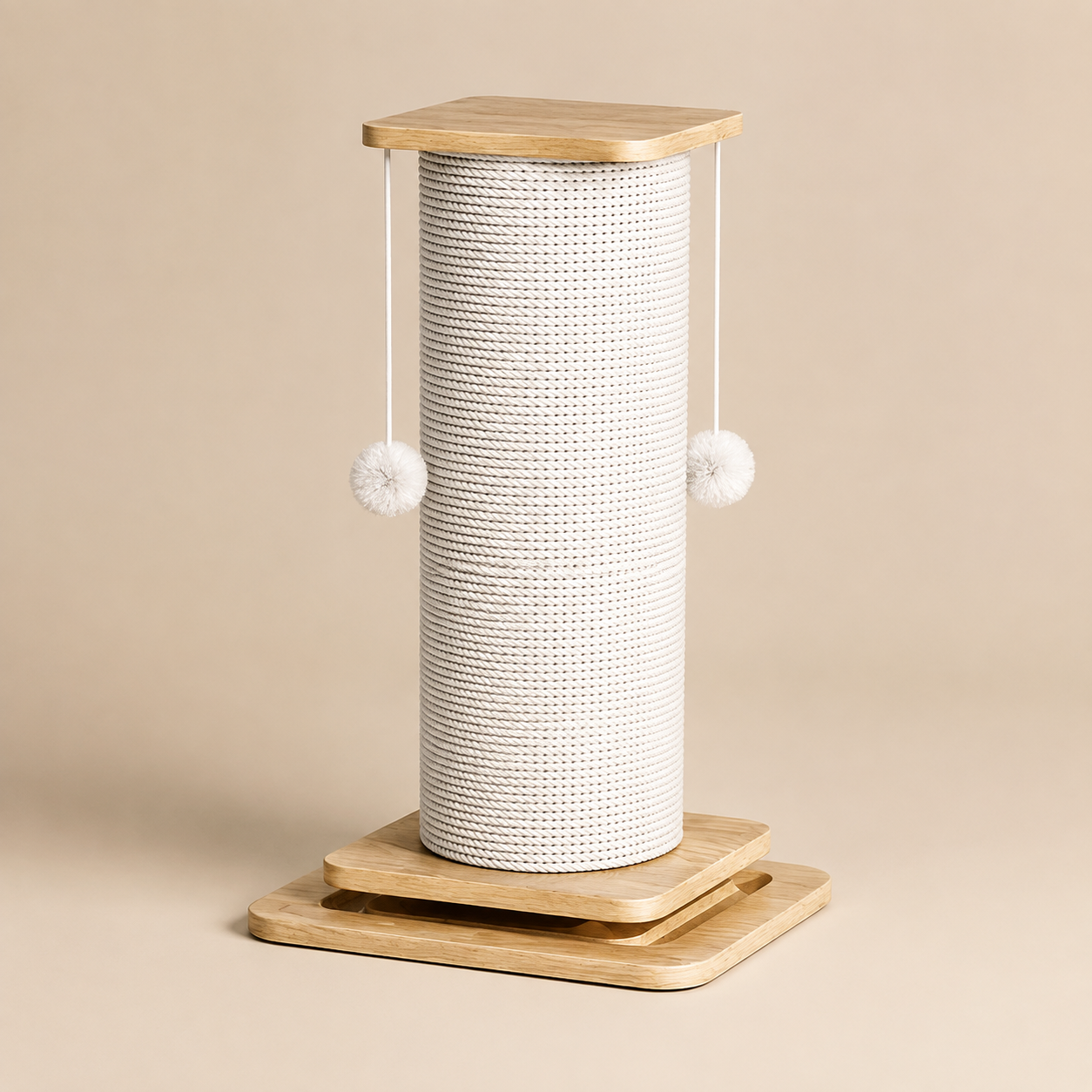 Neko Nobori poteau griffoir 60 cm sur fond beige