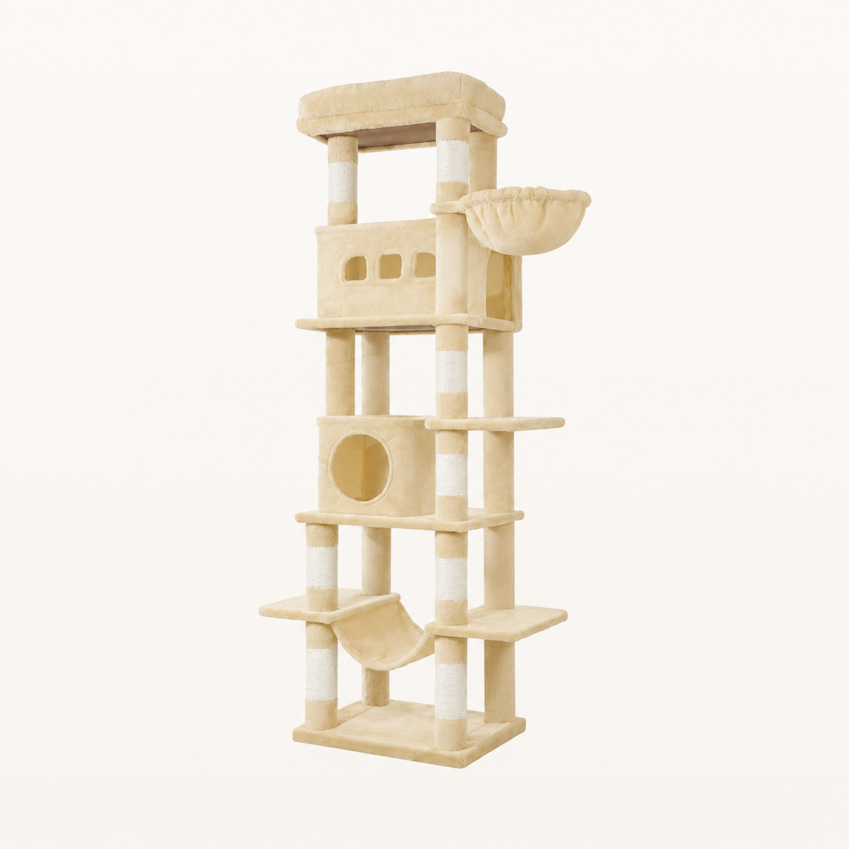 Neko Oki – Arbre à chat 172,5 cm — Beige — vue harmonisée