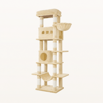 Neko Oki – Arbre à chat 172,5 cm — Beige — vue harmonisée