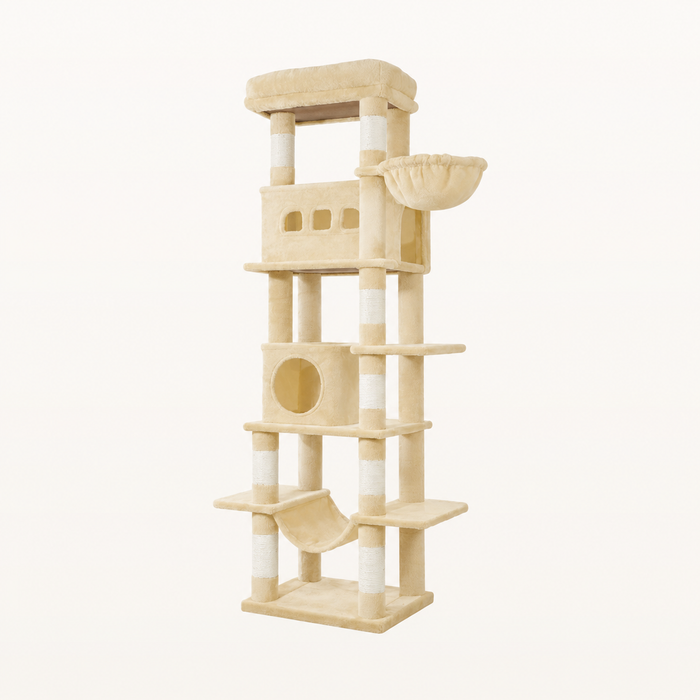 Neko Oki – Arbre à chat 172,5 cm — Beige — vue harmonisée