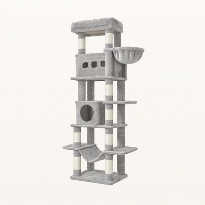Neko Oki – Arbre à chat 172,5 cm — Gris clair — vue harmonisée