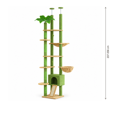Neko Mori – Arbre à chat sol-plafond – Modèle A — dimensions