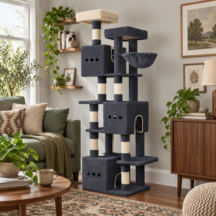 Neko Shiro – Arbre à chat XXL 193 cm — mise en situation sans chat