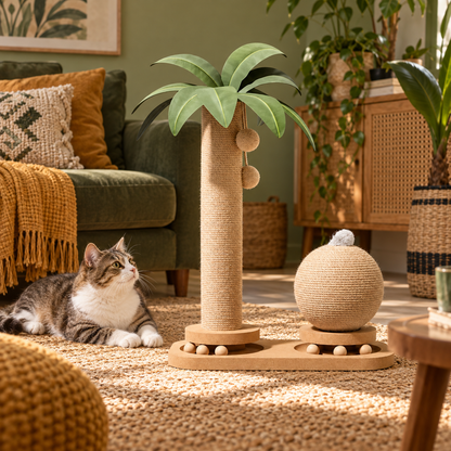 Neko Natsu – Griffoir palmier 2-en-1 — intérieur chaleureux