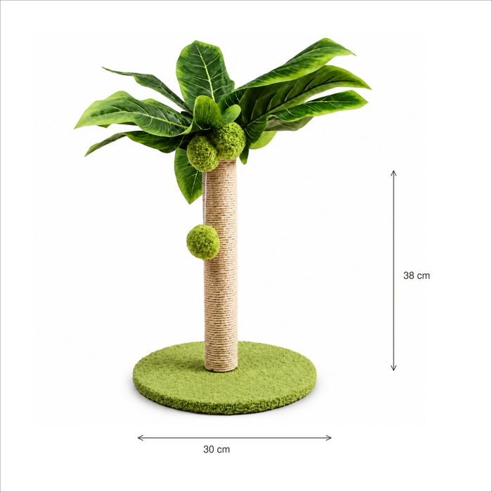 Neko Midori – Poteau griffoir feuillage – Base 30 cm — dimensions