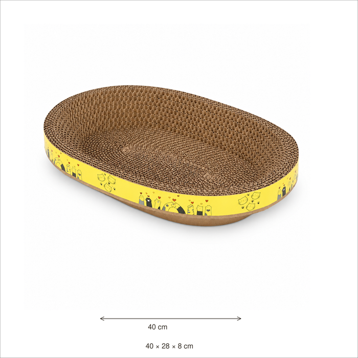 Neko Maru – Griffoir-lit ovale en carton — dimensions