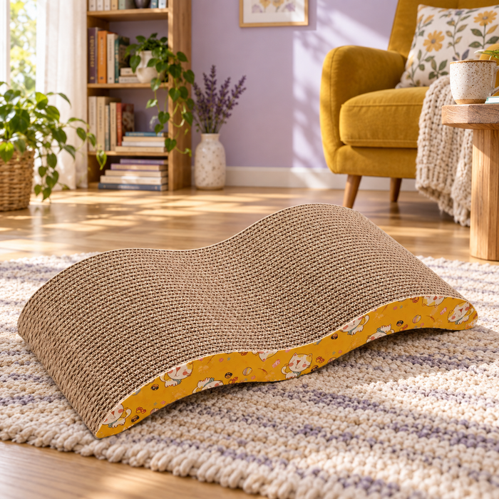 Neko Sofa – Griffoir en carton – Canapé M — mise en situation sans chat