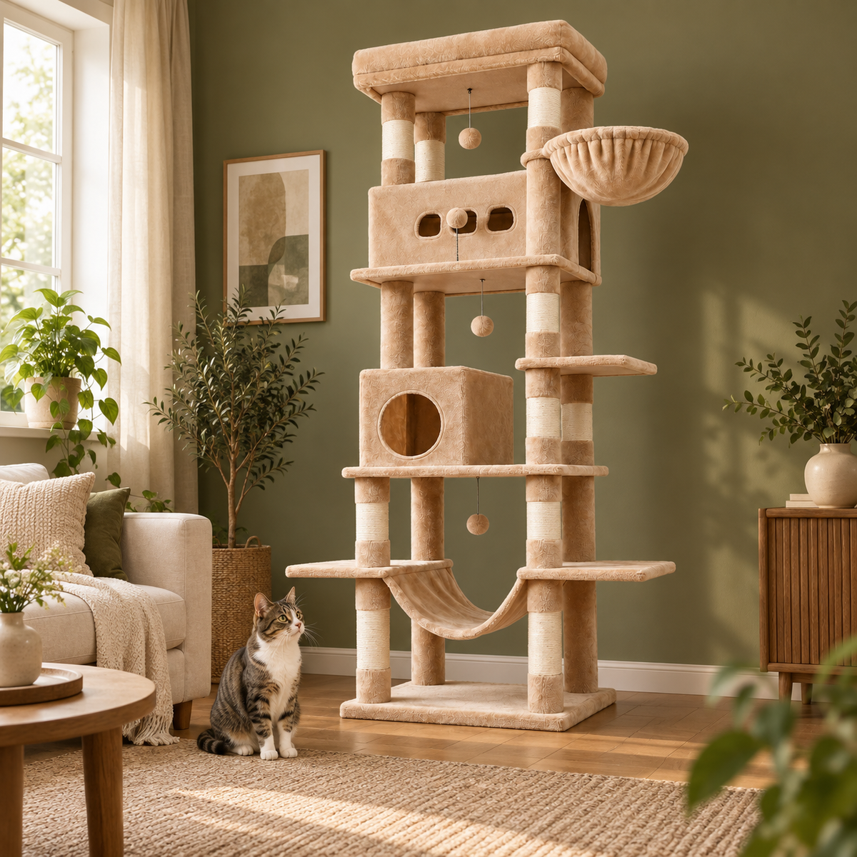 Neko Kyo – Arbre à chat XXL 210 cm — mise en situation 2