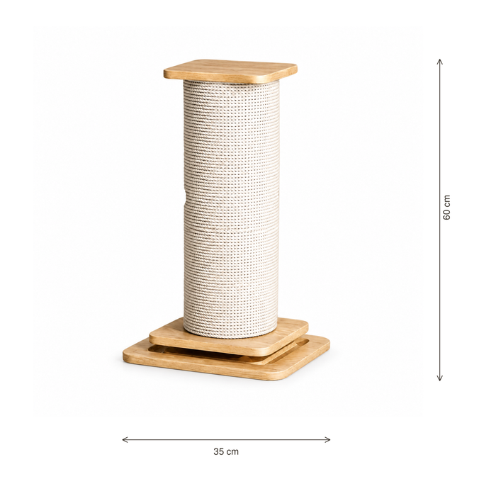 Neko Nobori – Poteau griffoir en bois et sisal – 60 cm — dimensions