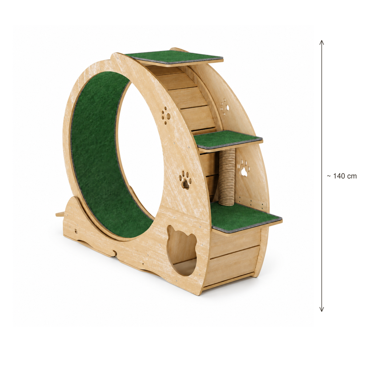 Neko Kaze – Tour d’exercice avec roue pour chat 140 cm — hauteur 140 cm
