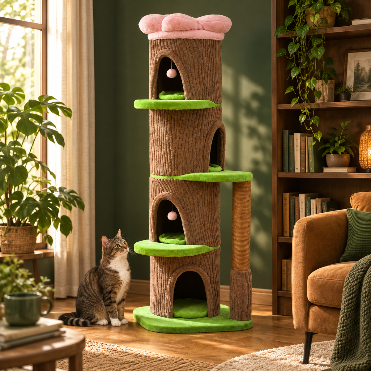 Neko Kodama – Arbre à chat forêt – 174 cm — mise en situation 2