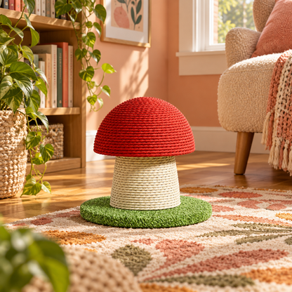 Neko Kinoko – Griffoir champignon en sisal – S, 18 cm — ambiance 1
