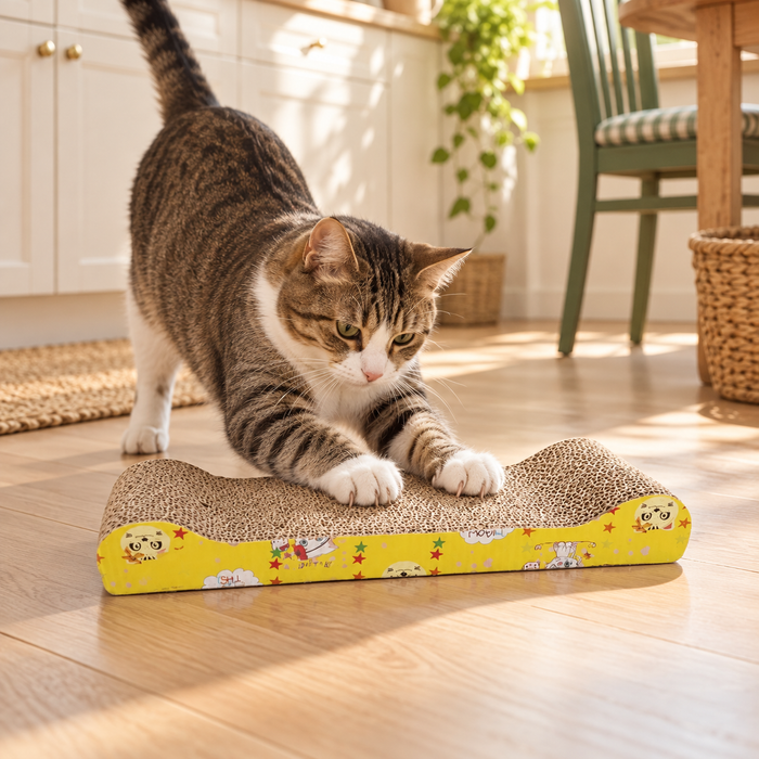 Neko Sofa – Griffoir en carton – Forme os — mise en situation avec chat