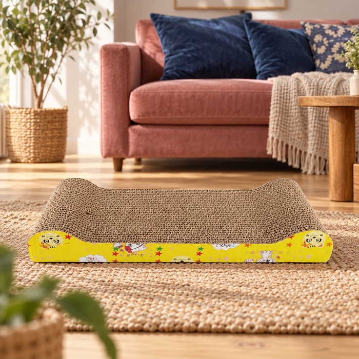 Neko Sofa – Griffoir en carton – Forme os — mise en situation sans chat