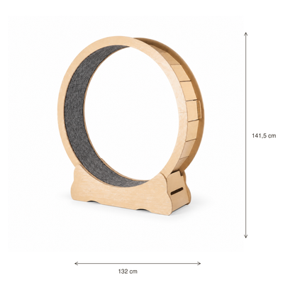 Neko Kuruma – Roue d’exercice pour chat – 132 cm — dimensions sur fond blanc