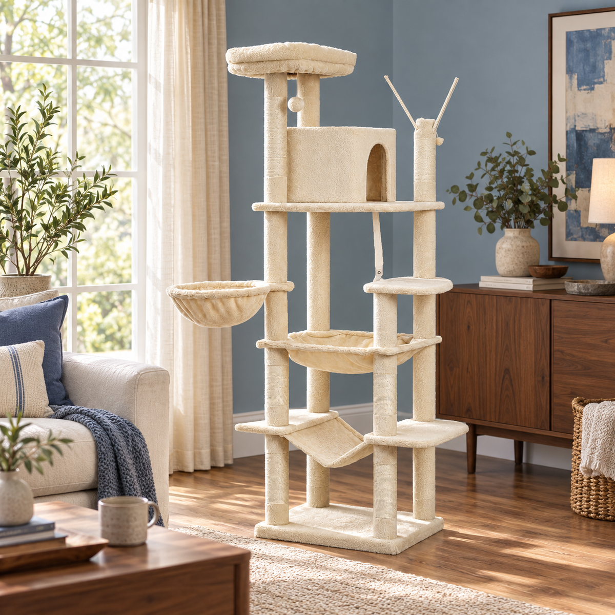 Neko Taiga – Arbre à chat XXL modèle C – 175 cm — mise en situation sans chat