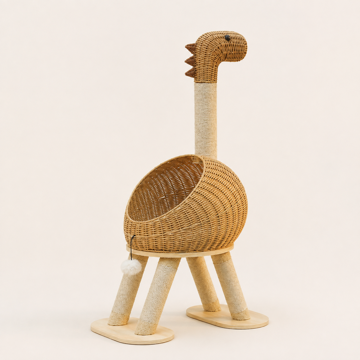 Neko Ryū – Arbre à chat design en rotin 116 cm