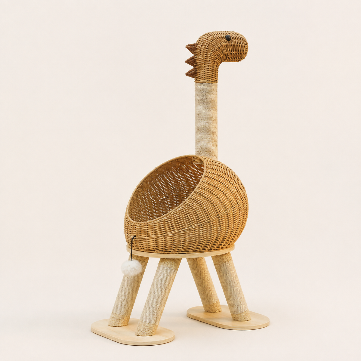 Neko Ryū – Arbre à chat design en rotin 116 cm