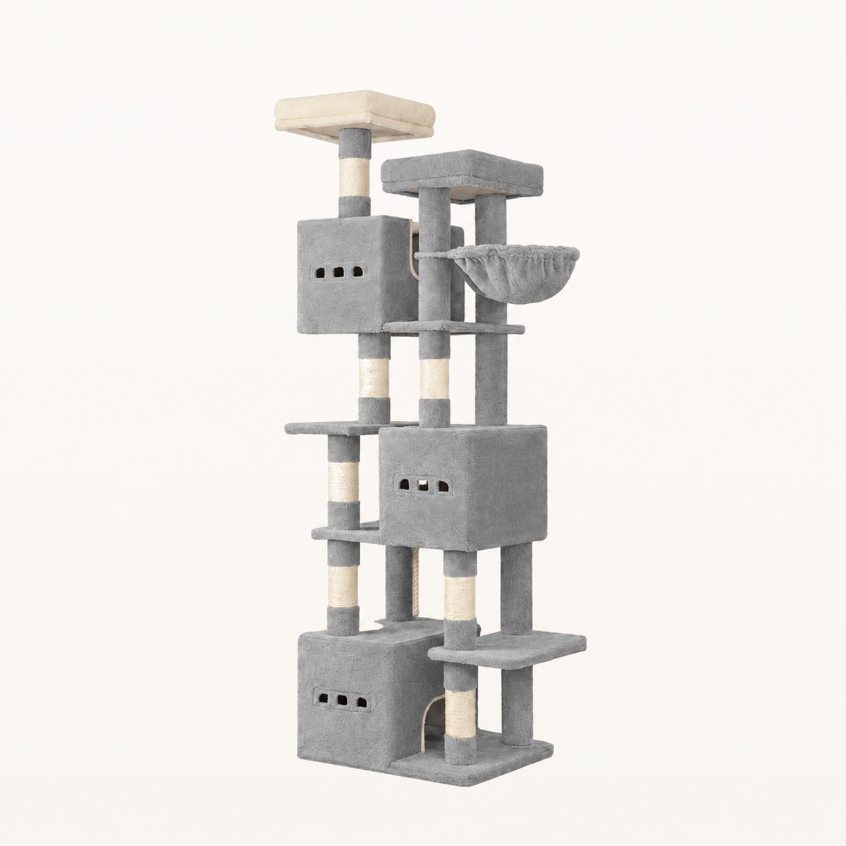 Neko Shiro – Arbre à chat XXL 193 cm — Gris clair — vue harmonisée