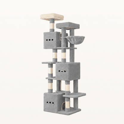 Neko Shiro – Arbre à chat XXL 193 cm — Gris clair — vue harmonisée