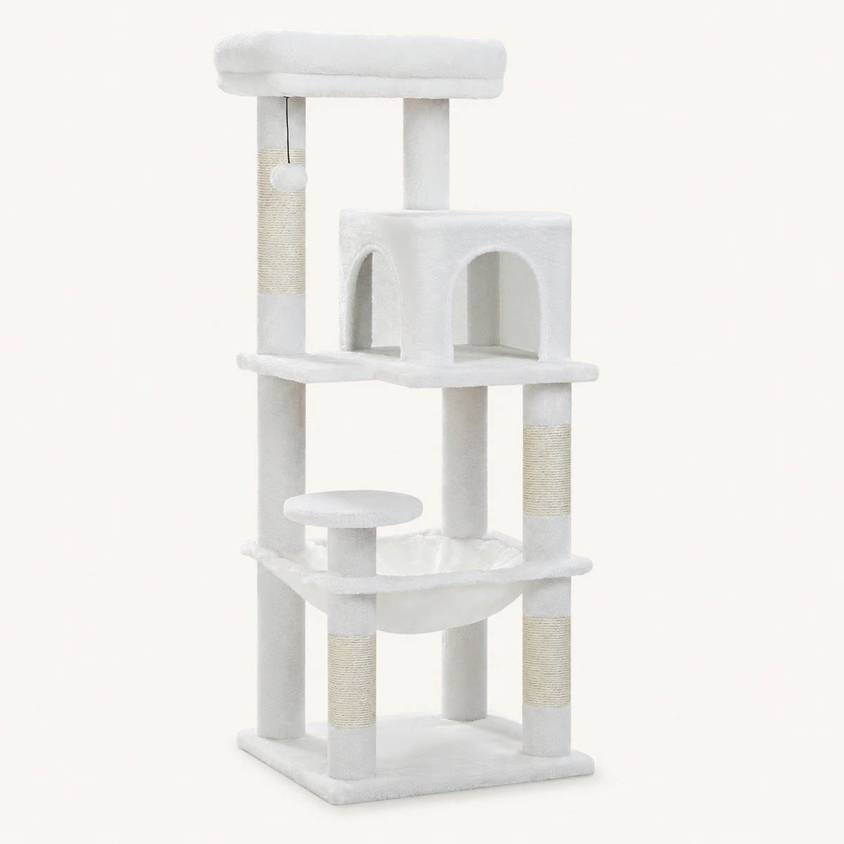 Neko Sora – Arbre à chat renforcé 5 niveaux – Blanc – photo principale