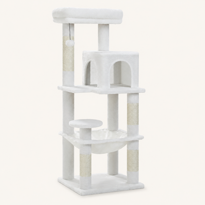 Neko Sora – Arbre à chat renforcé 5 niveaux – Blanc – photo principale