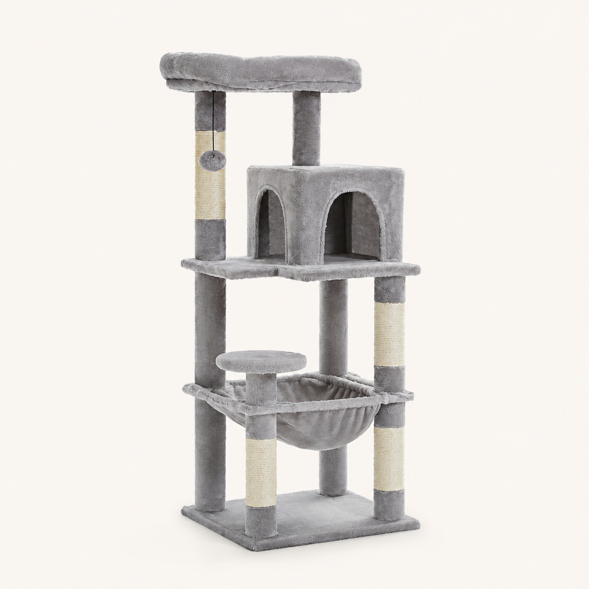 Neko Sora – Arbre à chat renforcé 5 niveaux – Gris – photo principale