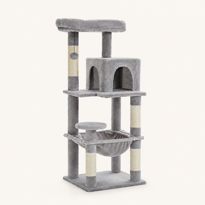 Neko Sora – Arbre à chat renforcé 5 niveaux – Gris – photo principale