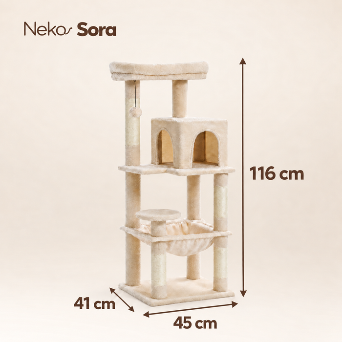 Neko Sora : hauteur 116 cm, largeur 45 cm, profondeur 41 cm